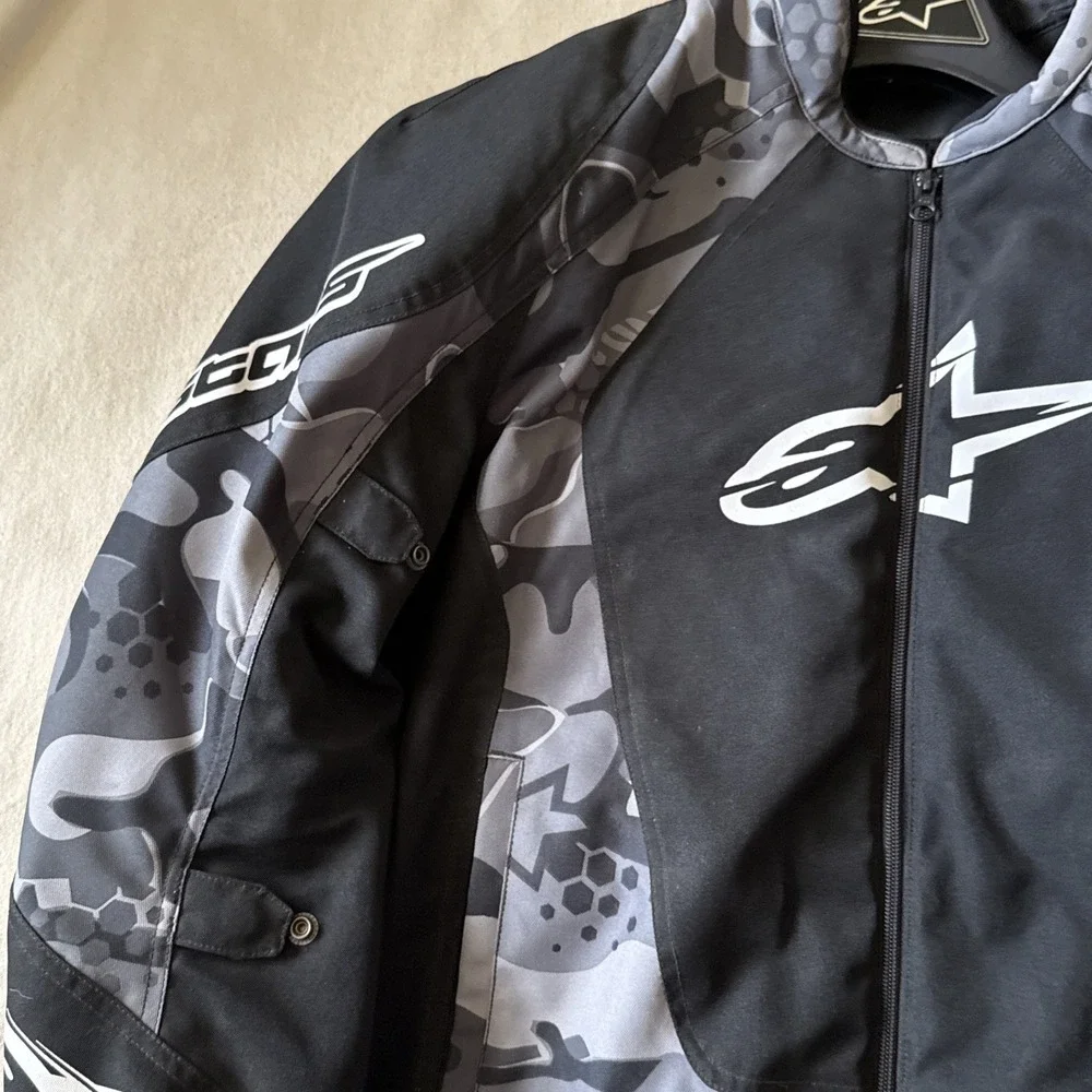 Alpinestars Sniper Men's  Motorcycle Size L Black Camo Armor Padded Jacket